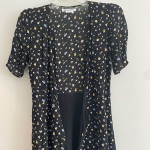 Reformation black short sleeve Lucky Wrap dress - Size S (2-4)